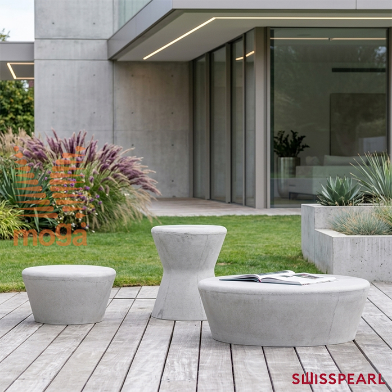 Slika Trio Porto - miza, stranska miza in stol |Swisspearl|